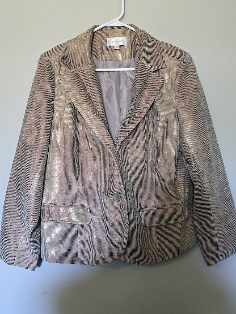 erin london metallic Gold Maroon corduroy blazer, Perfect For Holidays